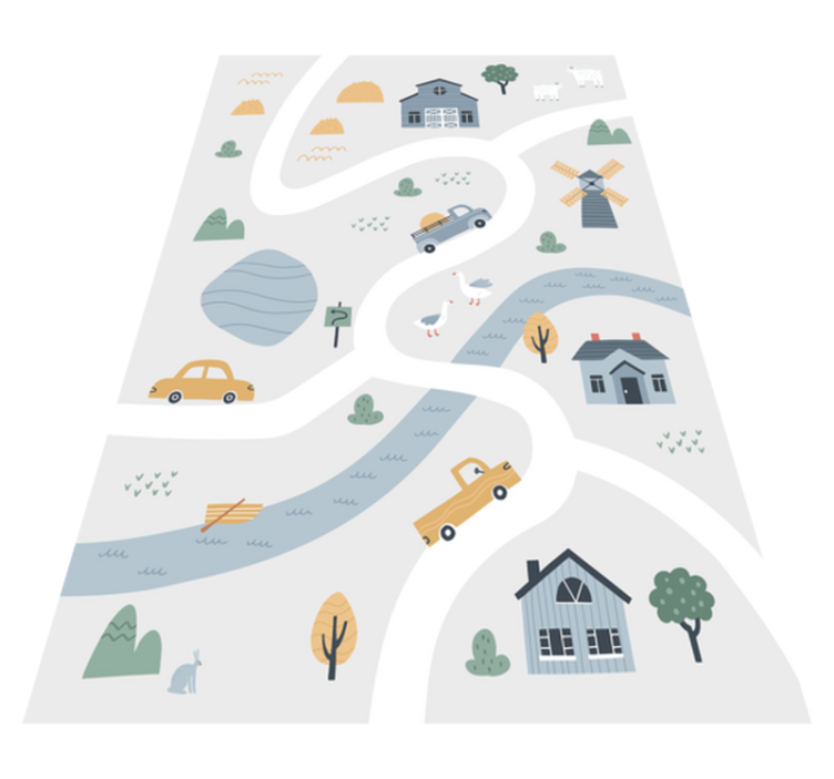 비닐 도로 카펫 유쾌한 도로 디자인 - TenStickers