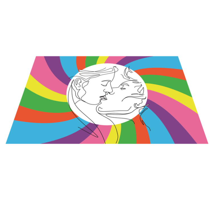 어린 이용 비닐 카펫 다채로운 키스 실루엣 - TenStickers