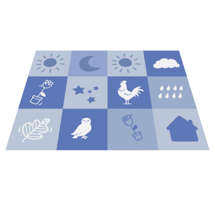 어린 이용 비닐 카펫 보육원 바둑판 - TenStickers