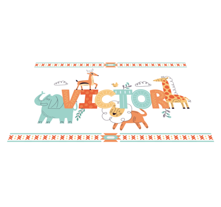 이름이있는 비닐 카펫 맞춤형 사파리 테마 - TenStickers