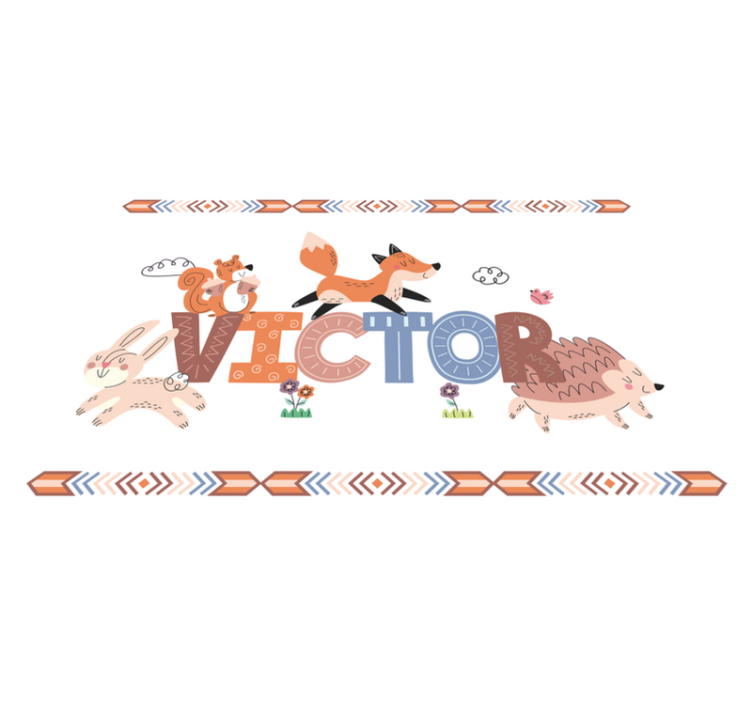 이름이있는 비닐 카펫 맞춤형 동물 - TenStickers