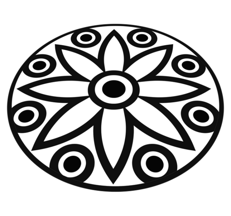 흑백 미니멀리즘 패턴 최소한의 깔개 - TenStickers