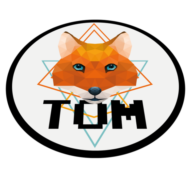 이름이있는 비닐 카펫 기하 여우 원 - TenStickers