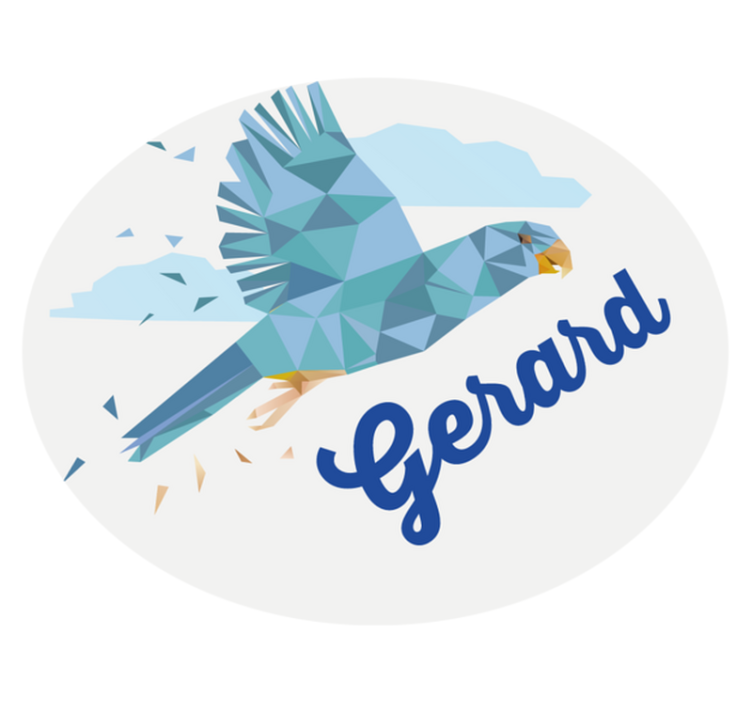 이름이있는 비닐 카펫 맞춤형 기하학적 독수리 - TenStickers