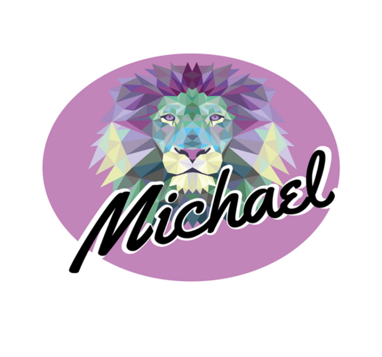 이름이있는 비닐 카펫 맞춤형 사자 - TenStickers