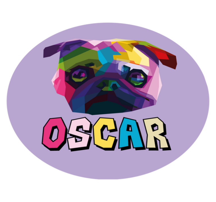 이름이있는 비닐 카펫 기하학적 개 그림 - TenStickers