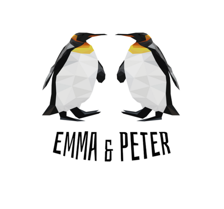 이름이있는 비닐 카펫 기하학적 펭귄 - TenStickers