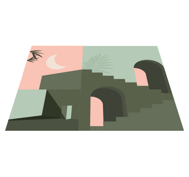 미니멀리스트 효과 비닐 카펫 미니멀한 추상 풍경 - TenStickers