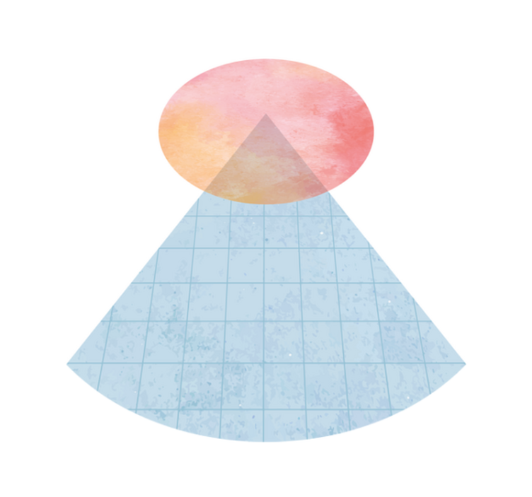 미니멀리스트 효과 비닐 카펫 기하학적 그라데이션 삼각형 - TenStickers