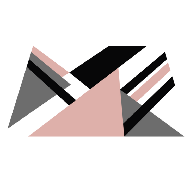 기하학적 분홍색과 검은색 삼각형 패턴 깔개 - TenStickers