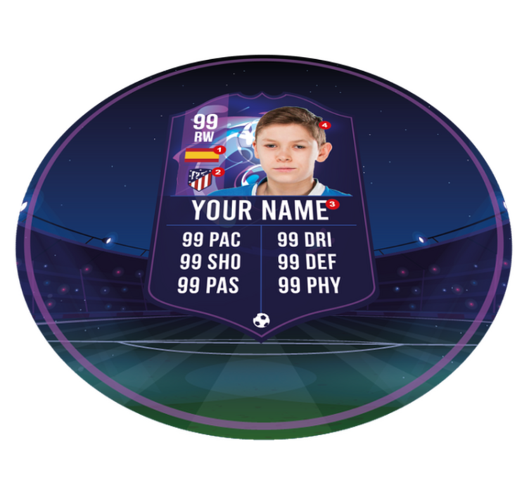 열대 효과 비닐 카펫 축구 선수 카드 - TenStickers