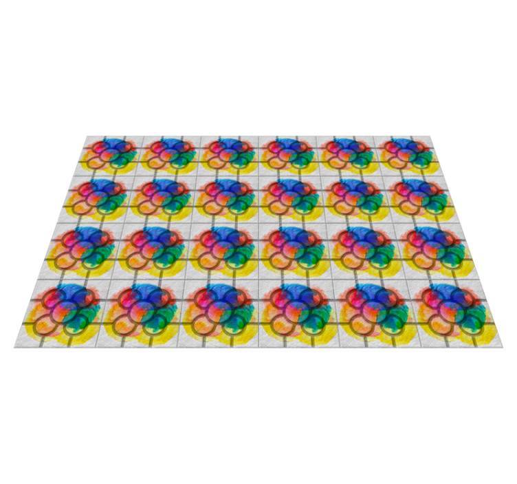 비닐 카펫 벤디미아 빌바오의 다채로운 거리 타일 - TenStickers