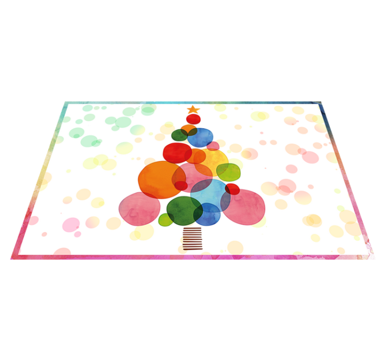 비닐 크리스마스 카펫 수채화 스프루스 - TenStickers