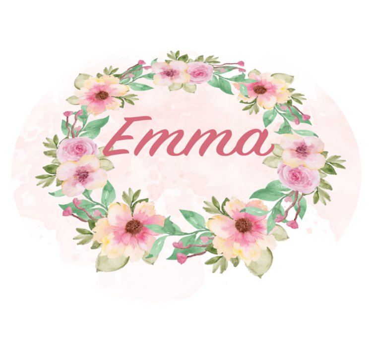 이름이있는 비닐 카펫 꽃의 왕관 - TenStickers