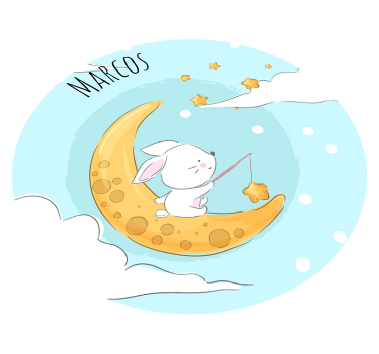 이름이있는 비닐 카펫 달빛낚시 - TenStickers