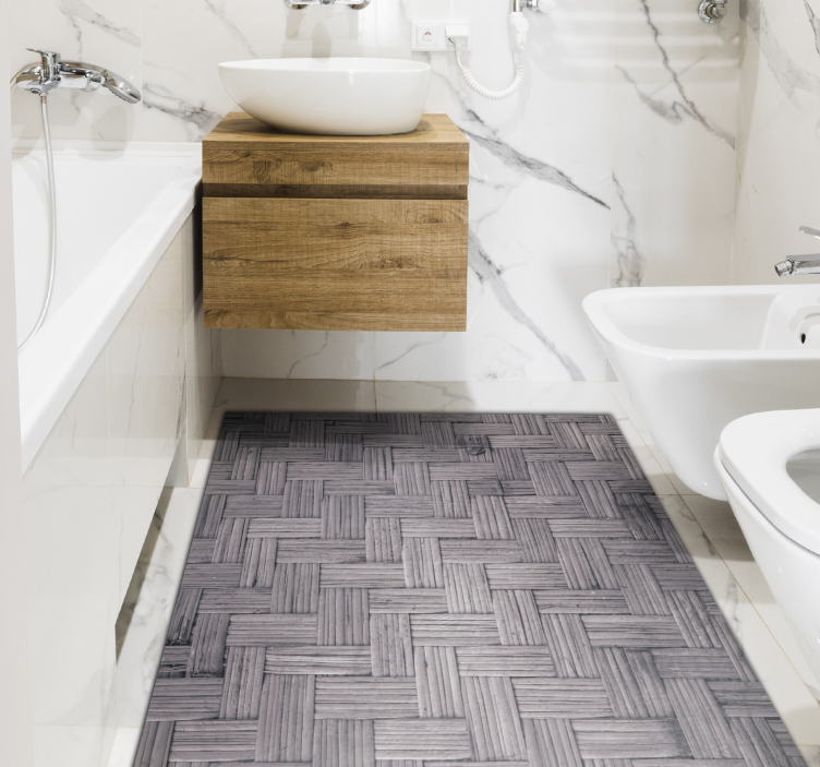 비닐 깔개 어두운 대나무 질감 나무 바닥 - TenStickers