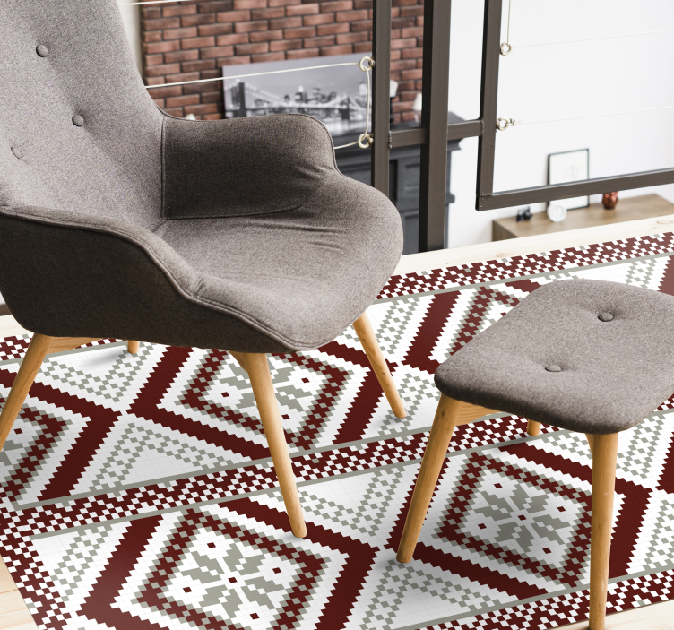 모자이크 효과 비닐 카펫 정교한 기하학적 패턴 - TenStickers