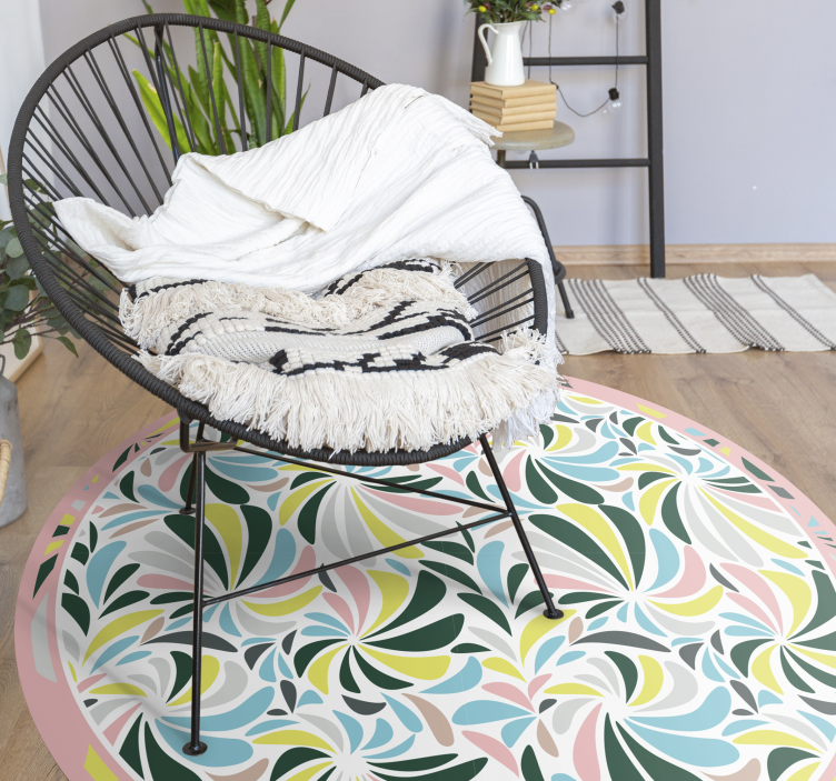 비닐 카펫 보육 다채로운 꽃무늬 소용돌이 - TenStickers