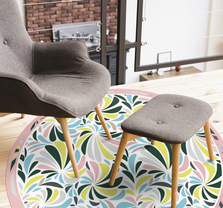 비닐 카펫 보육 다채로운 꽃무늬 소용돌이 - TenStickers