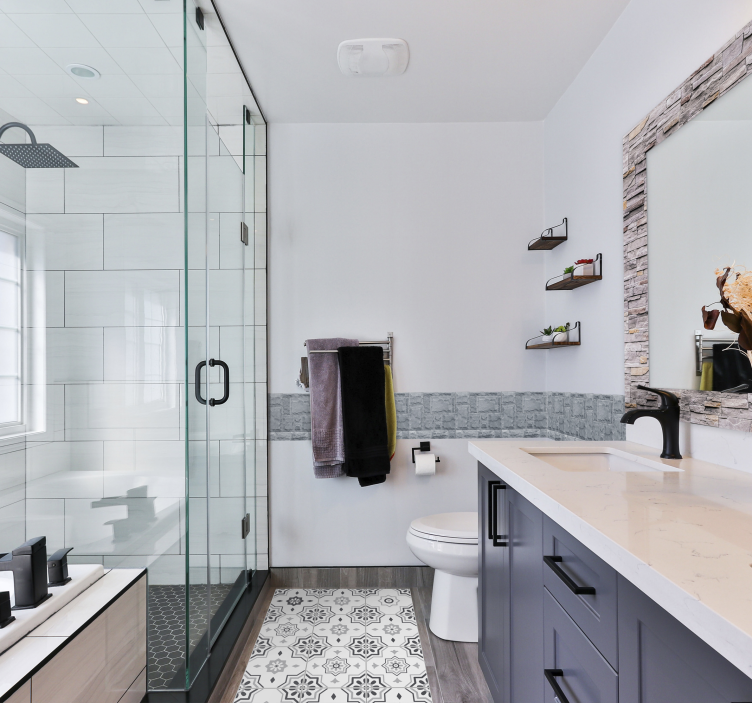 직사각형 비닐 카펫 회색 팬톤 - TenStickers