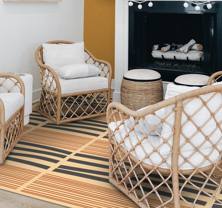 침실용 비닐 카펫 층이 있는 줄무늬 우아함 - TenStickers