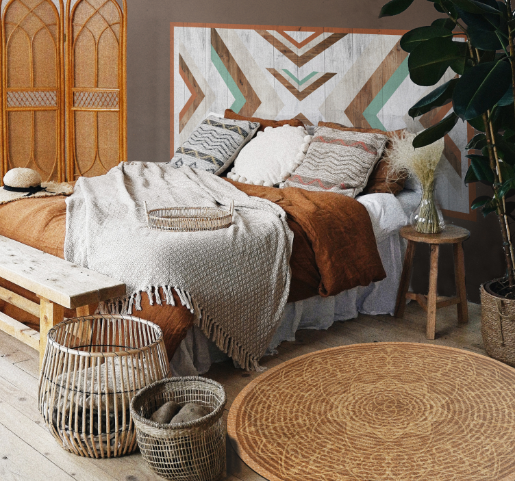 만다라 비닐 카펫 우아한 갈색 패턴 - TenStickers