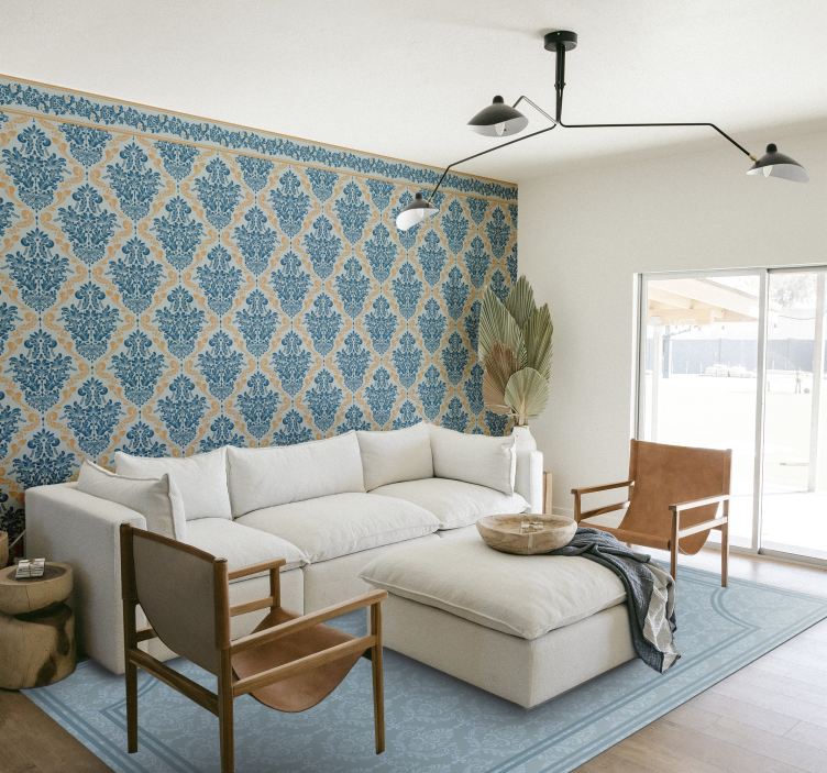 레스토랑용 비닐 카펫 소프트 블루 바로크 - TenStickers