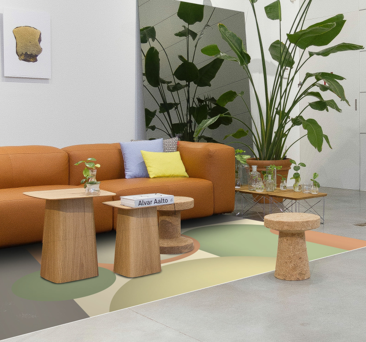 모던 효과 비닐 카펫 현대 원형 패턴 - TenStickers