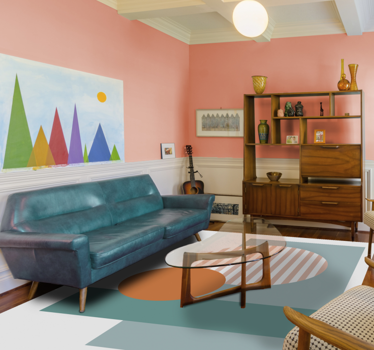 모던 효과 비닐 카펫 화사한 기하학적 원형 - TenStickers