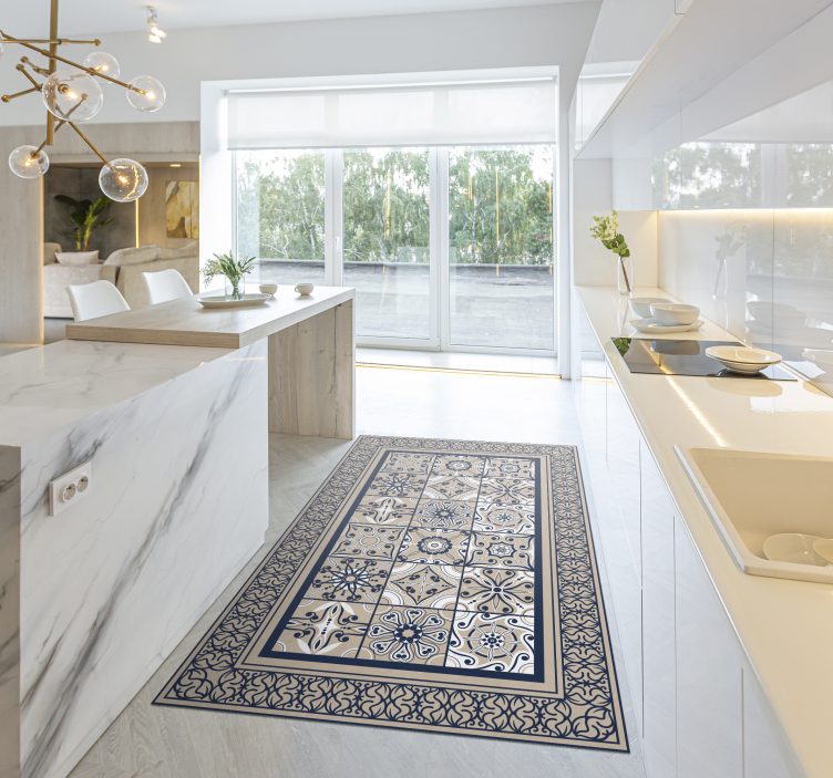 비닐 카펫 타일 효과 갈색 빈티지 타일 - TenStickers