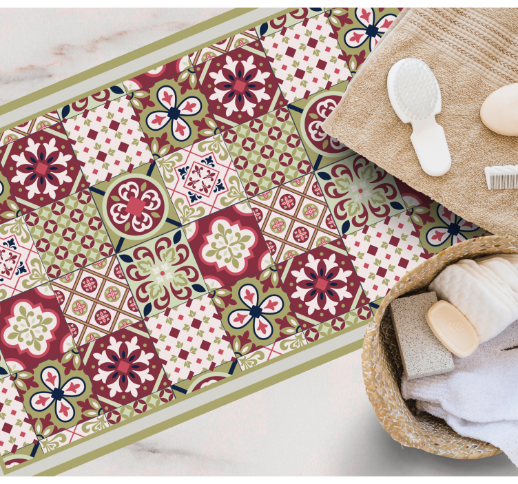 욕실용 비닐 카펫 다채로운 패턴의 모티브 - TenStickers