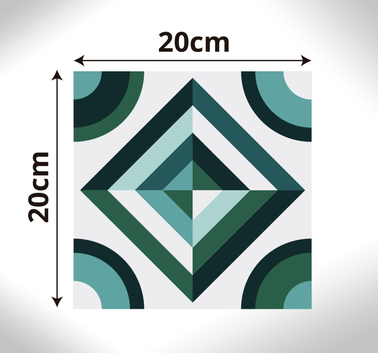 비닐 카펫 타일 효과 기하학적 주방 러너 - TenStickers