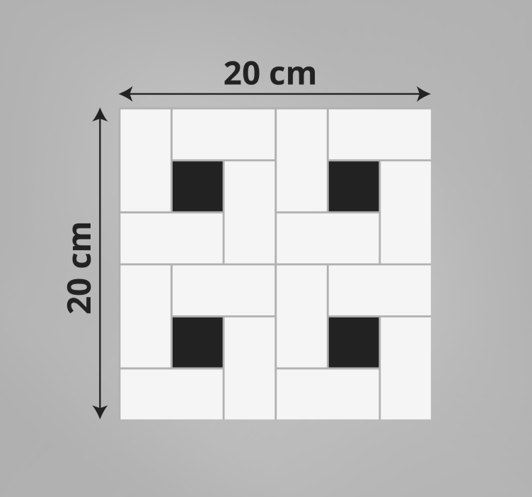 비닐 카펫 타일 효과 체크 패턴 스타일 - TenStickers