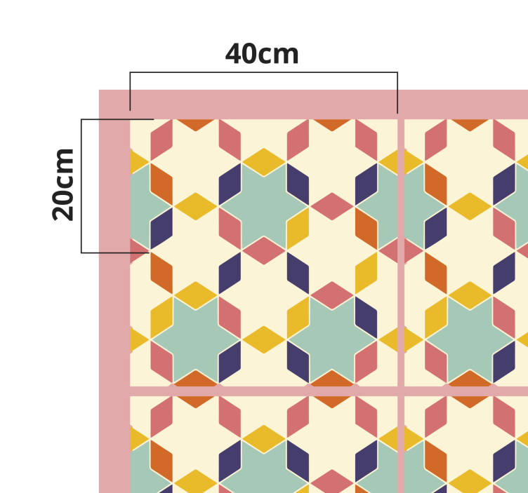 기하학적 효과 비닐 카펫 다채로운 테셀레이션 - TenStickers