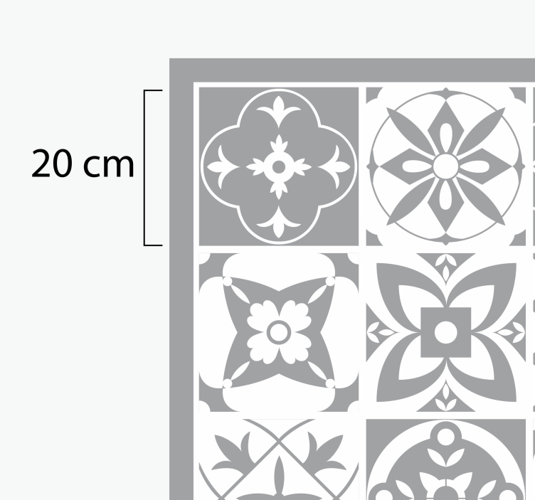 비닐 카펫 타일 효과 회색 우아한 - TenStickers
