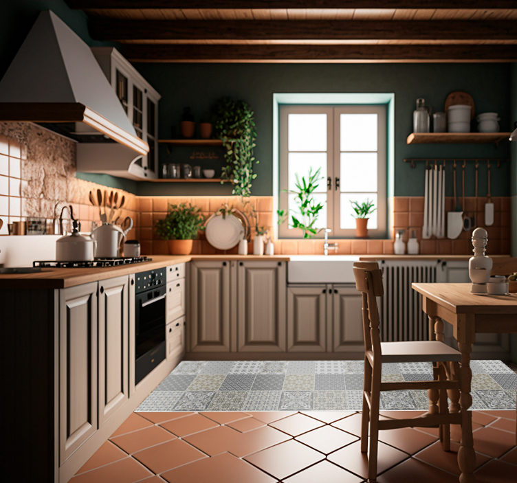 모로코 스타일 타일 효과 타일 카펫 - TenStickers