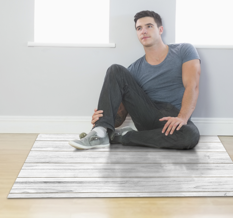 흰색 나무 스타일 비닐 카펫 - TenStickers