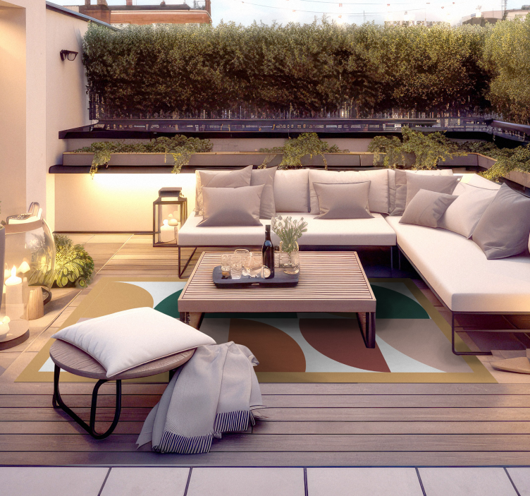 모던 효과 비닐 카펫 각진 추상 세그먼트 - TenStickers