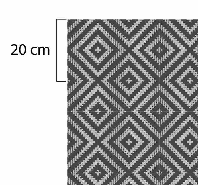 회색 무늬 타일 비닐 카펫 - TenStickers