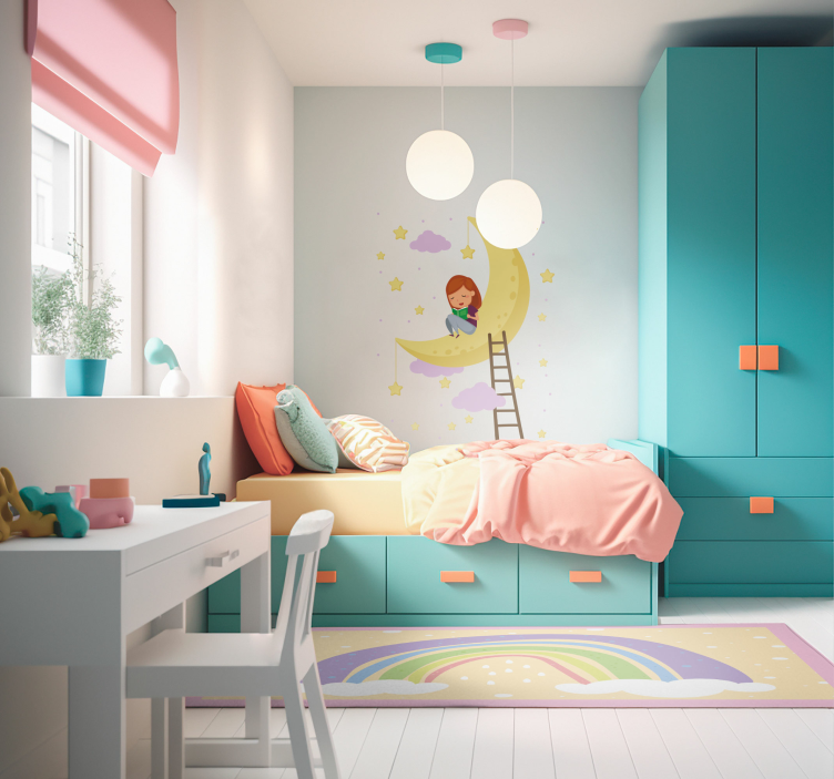 어린 이용 비닐 카펫 파스텔 무지개 - TenStickers