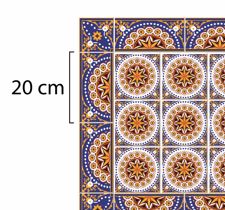 비닐 카펫 타일 효과 만다라 모자이크 패턴 - TenStickers