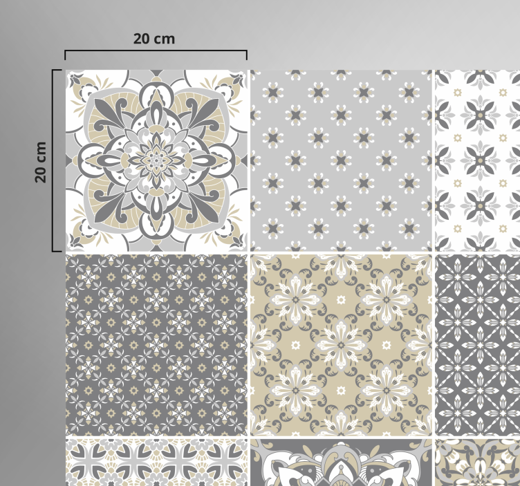 모로코 스타일 타일 효과 타일 카펫 - TenStickers