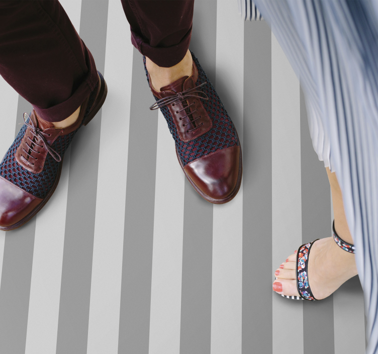 줄무늬 비닐 카펫 회색 우아한 게임 - TenStickers