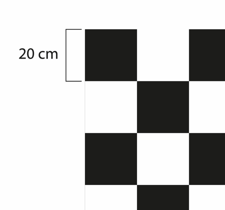 바둑판 흑백 타일 카펫 - TenStickers