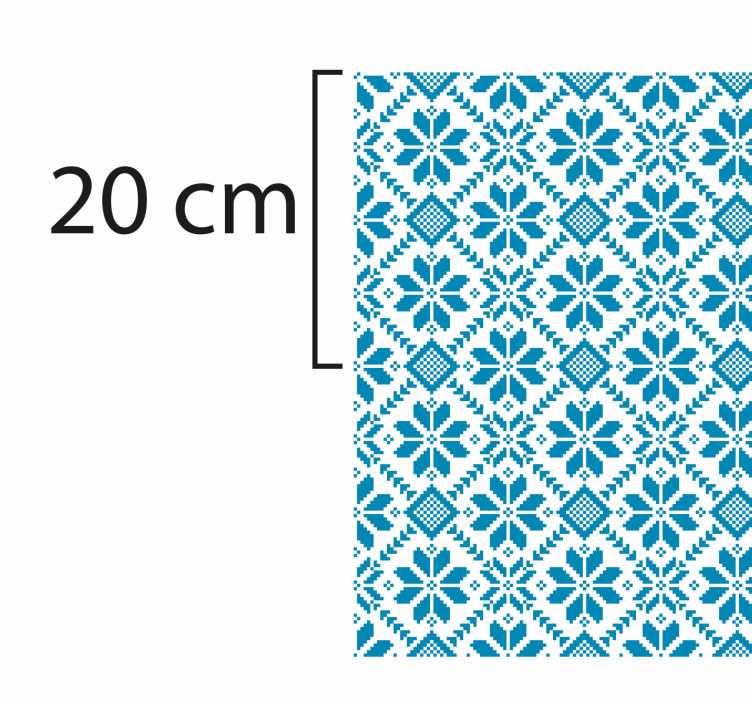 비닐 카펫 타일 효과 블루 타일 모티브 - TenStickers