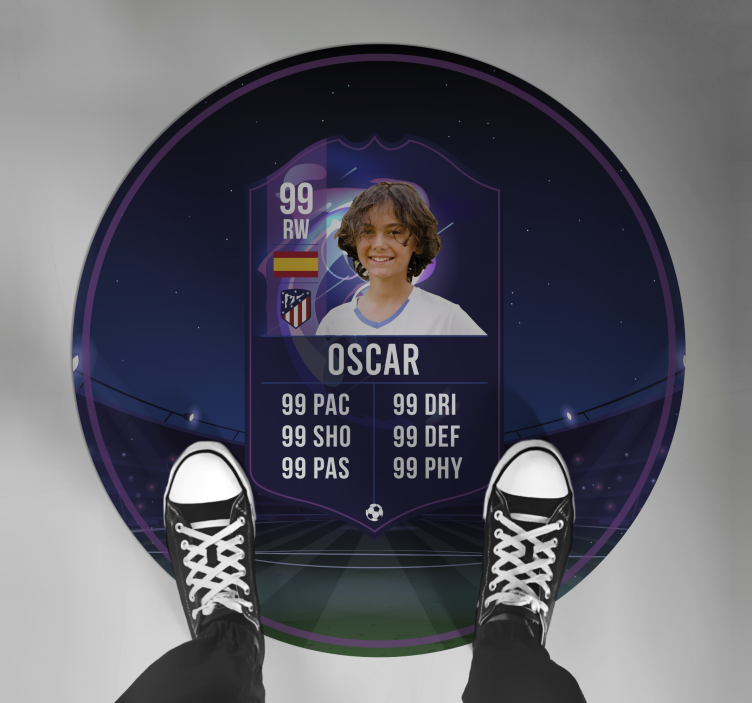 열대 효과 비닐 카펫 축구 선수 카드 - TenStickers