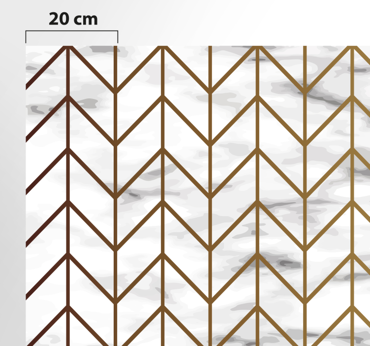 기하학적 금색과 대리석 주방 비닐 러그 - TenStickers