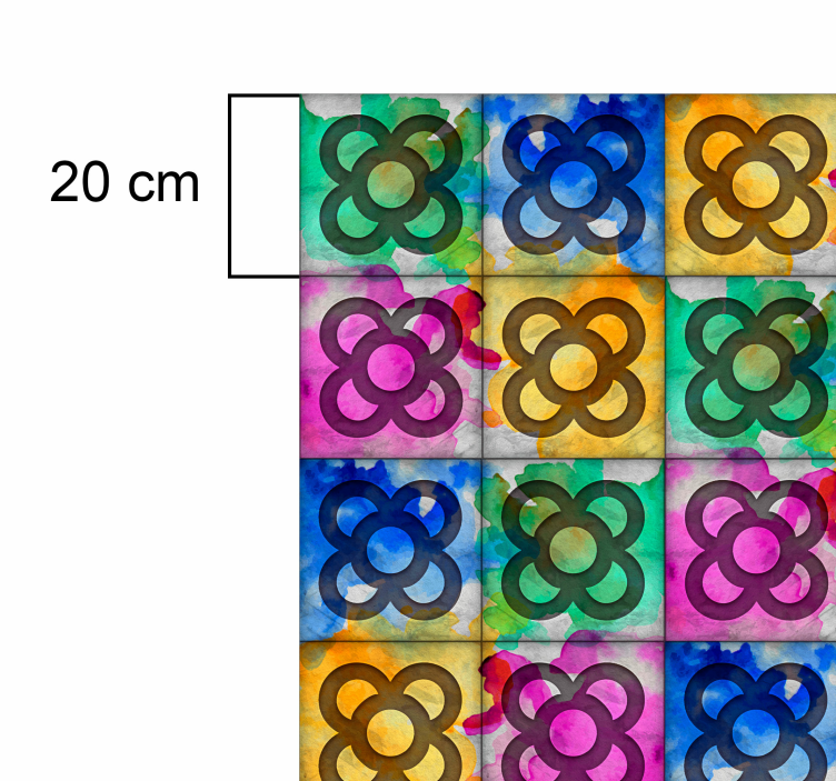 비닐 카펫 벤디미아 컬러풀한 파노타일컬러풀한 파노타일 - TenStickers