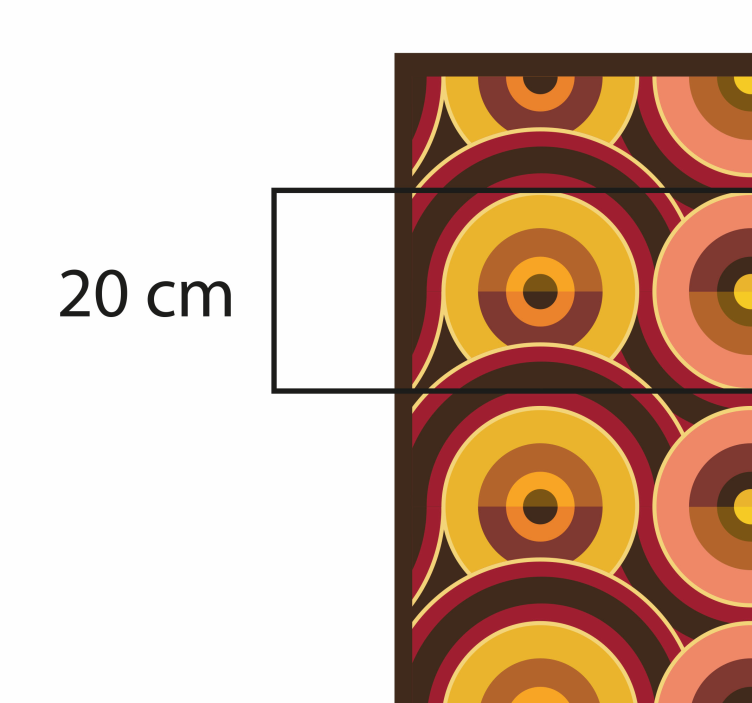 70 년대 팝 오래된 원형 패턴 빈티지 러그 - TenStickers