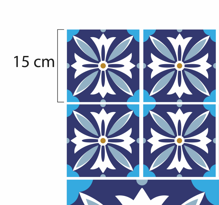 비닐 카펫 타일 효과 세라믹 꽃무늬 - TenStickers